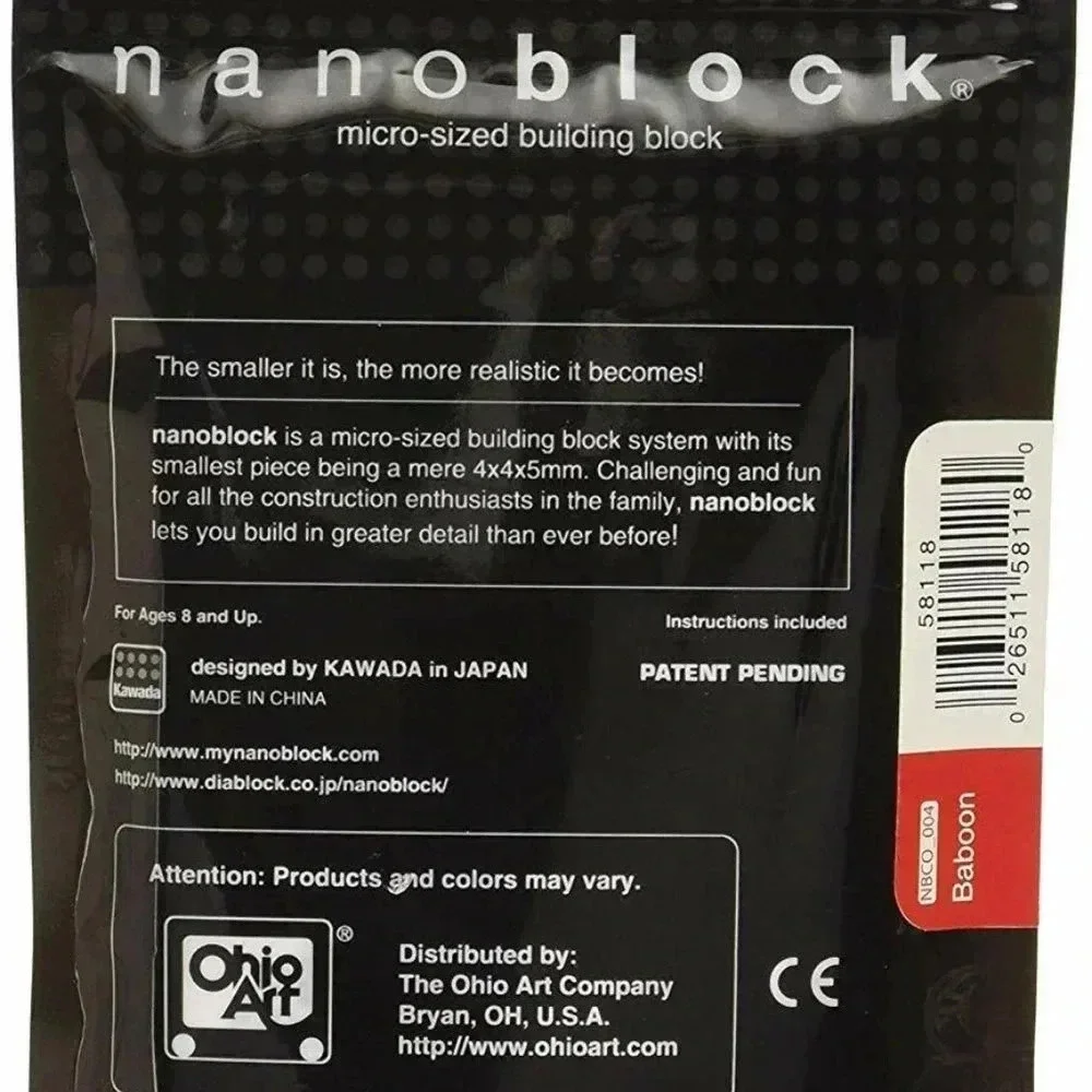 NEW Nanoblock Micro Size Baboon 140pcs